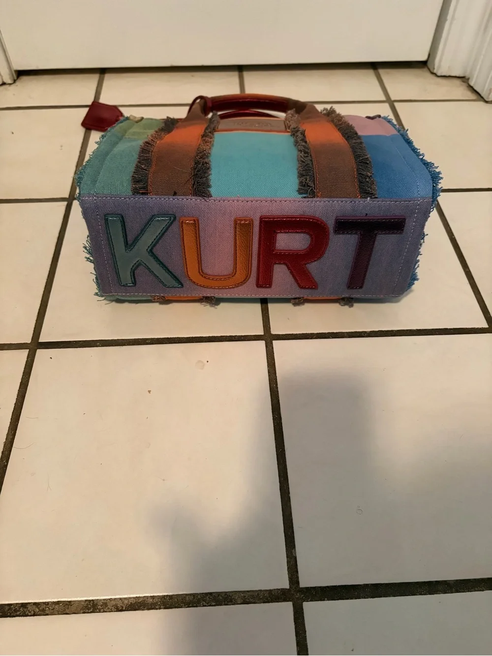 Kurt Geiger Southbank Patchwork Denim Tote. NWT - Picture 8 of 11